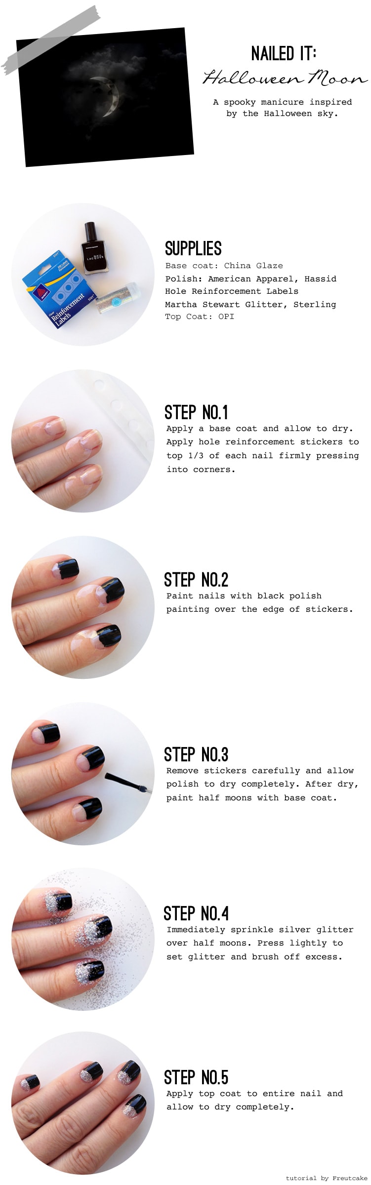 glittered half moon nail tutorial Glittered Half Moon Nails