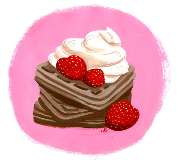 Chocolate Waffles by Freutcake illustration by Ann Shen