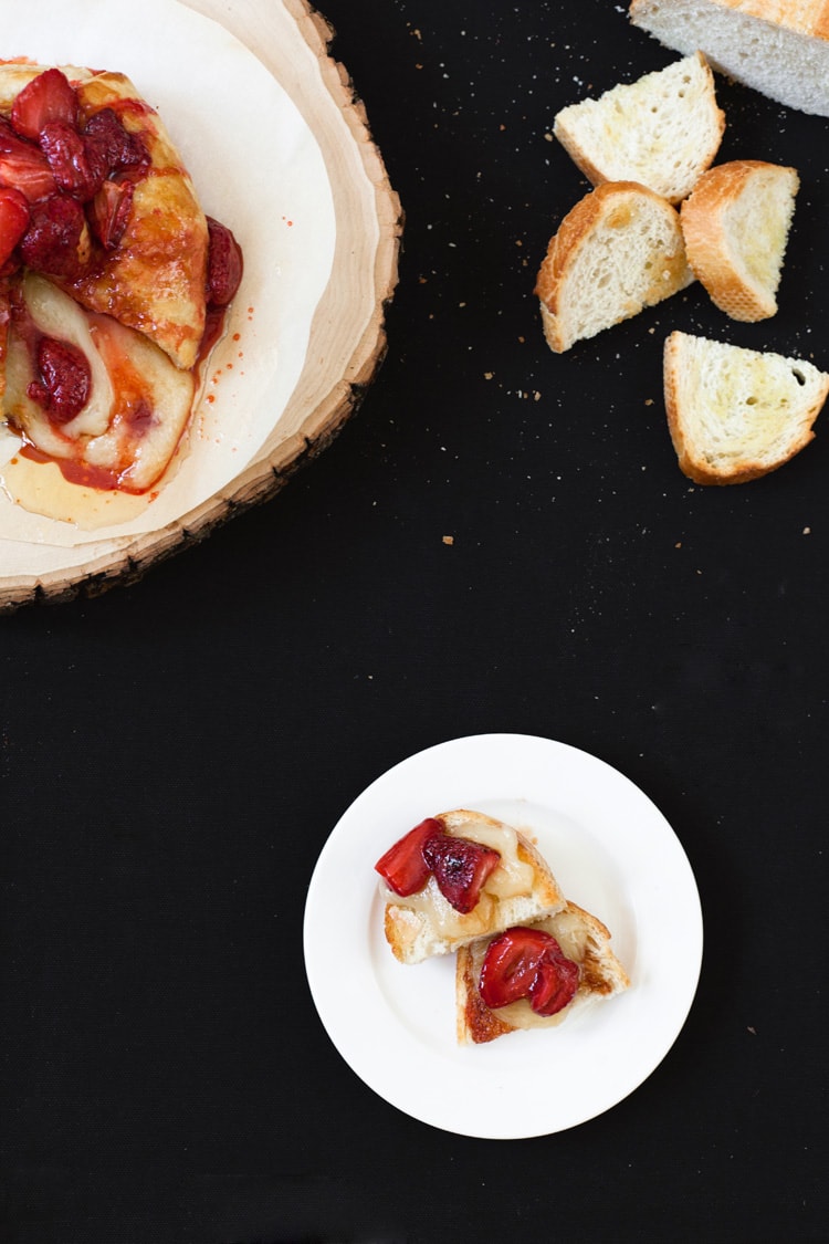 Baked Brie Roasted Strawberries