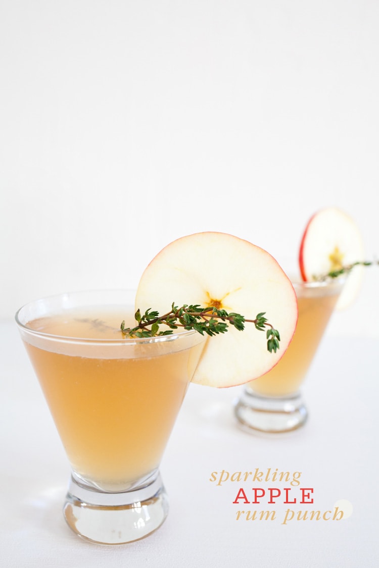 Sparkling Apple Rum Punch Cocktail