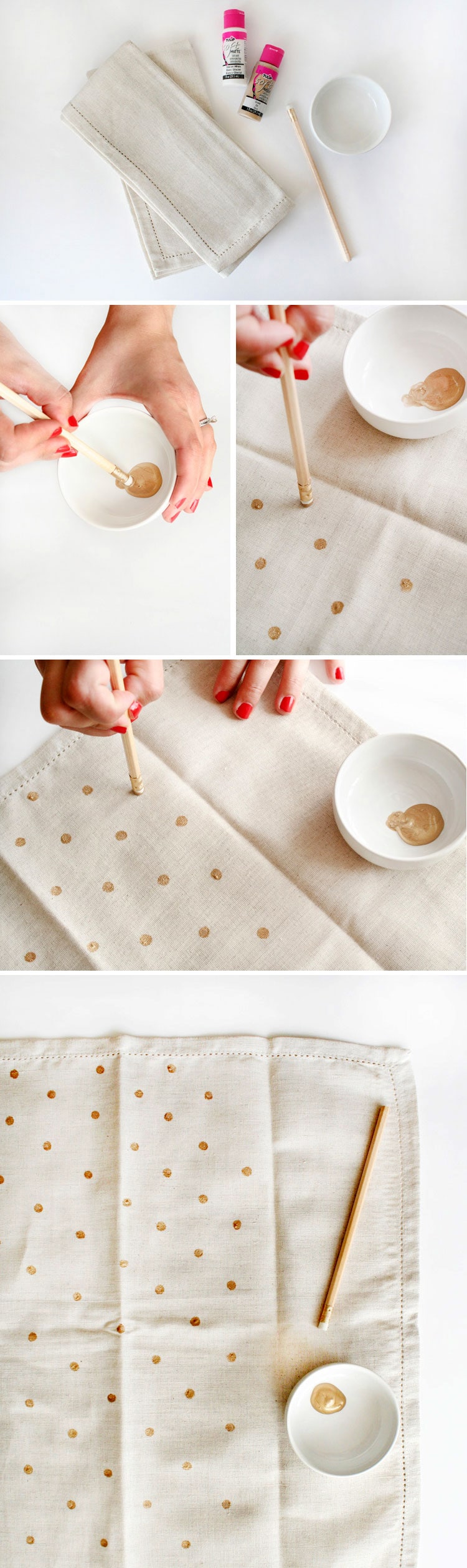 Polka dot napkin tutorial