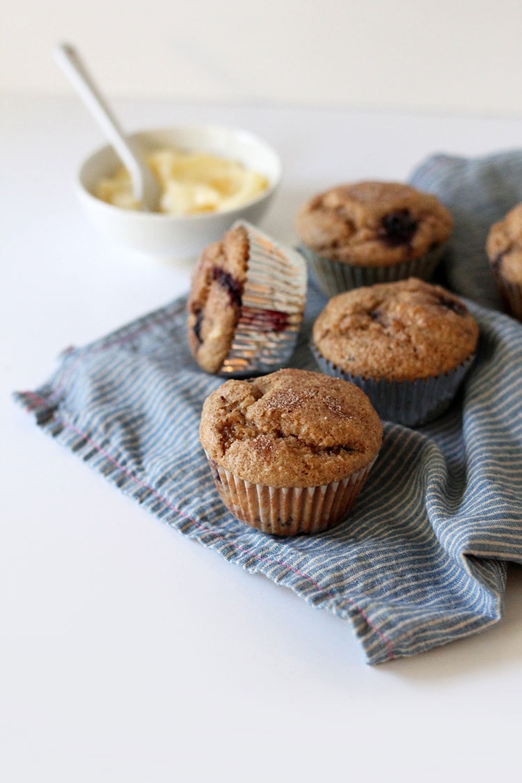 Whole Wheat Blueberry Muffins