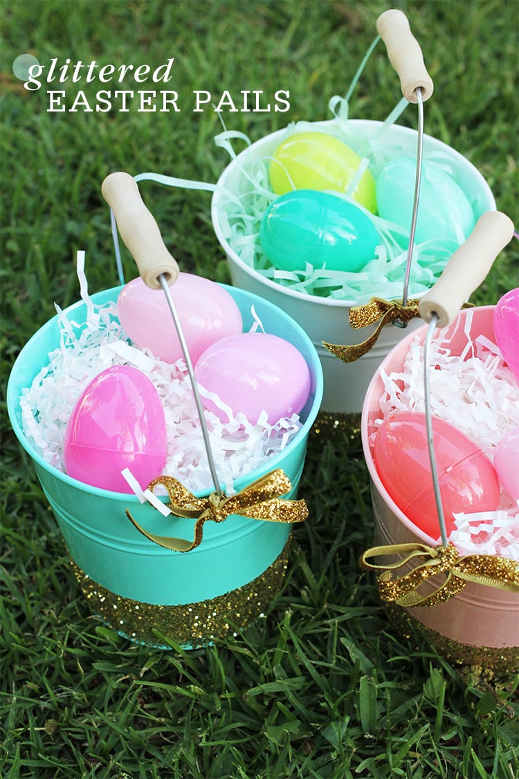 DIY Glittered Easter Pails