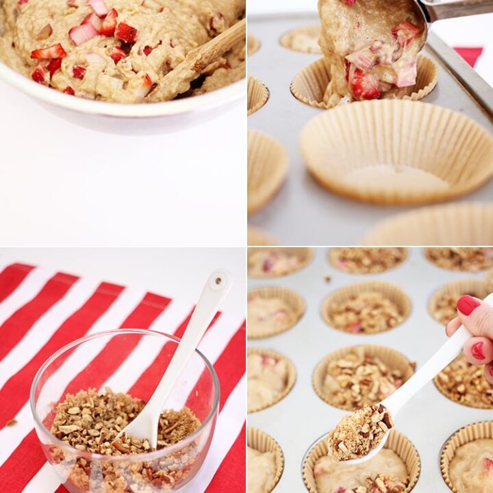 Strawberry Rhubarb Crisp Muffins