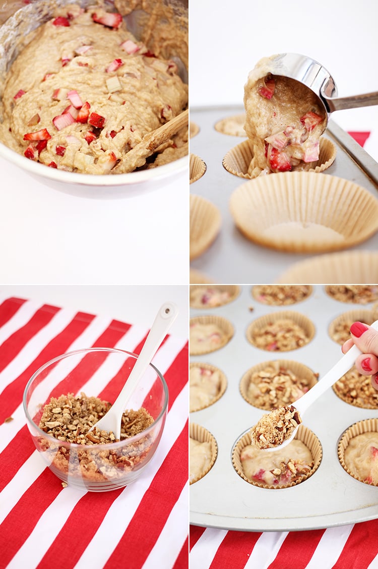 Strawberry Rhubarb Crisp Muffins