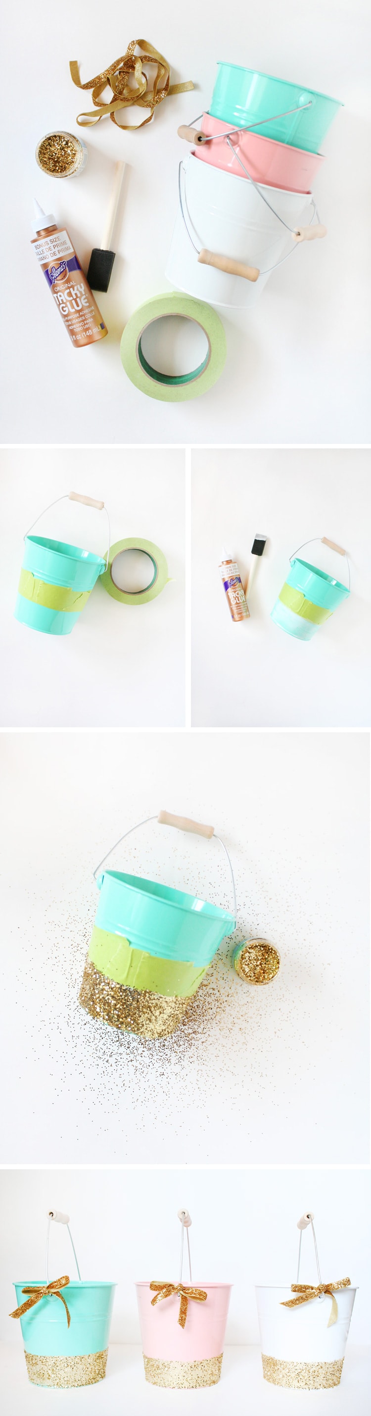 DIY Glittered Easter Pails