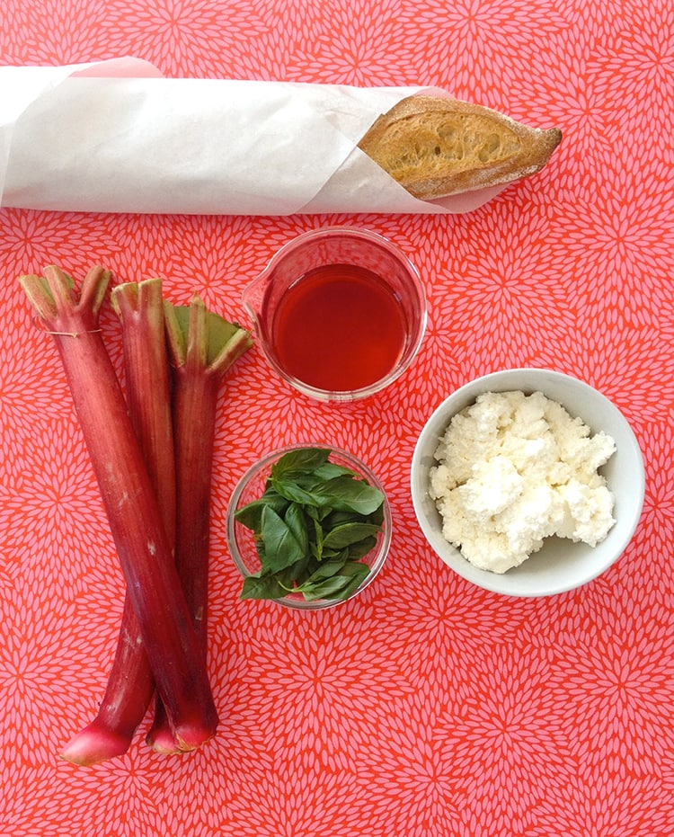 Pickled Rhubarb Crostini