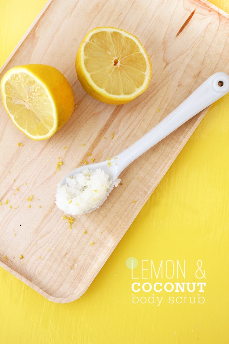 Lemon and coconut body scrub