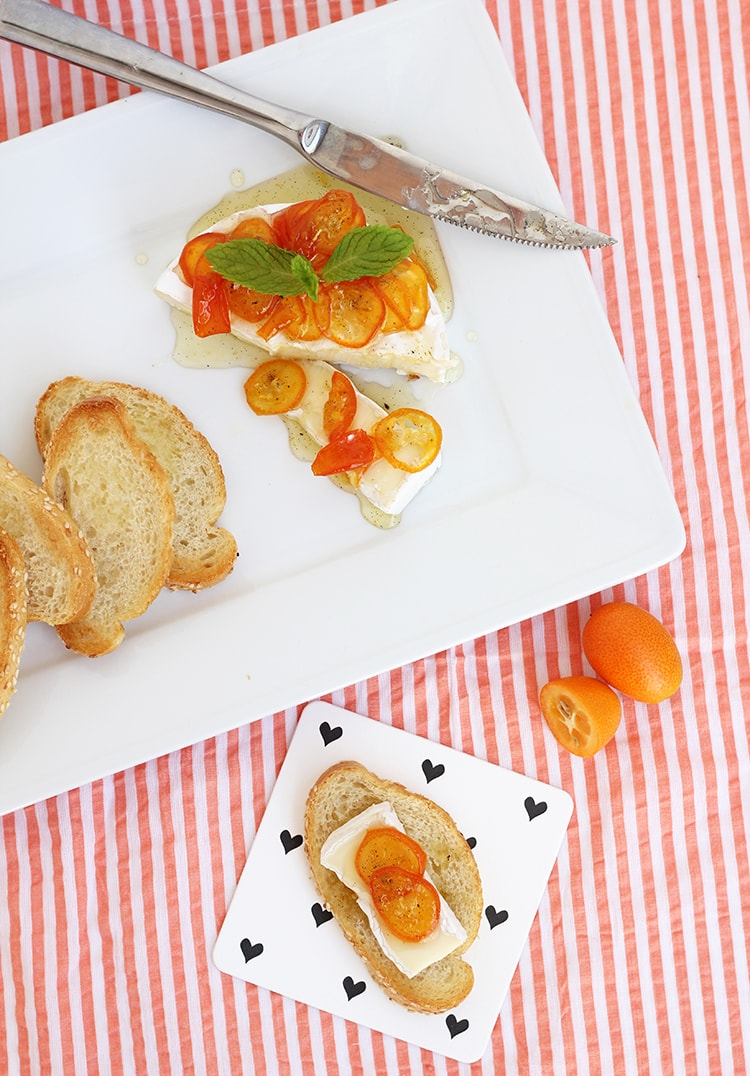 Brie with Kumquat Jam Crostini