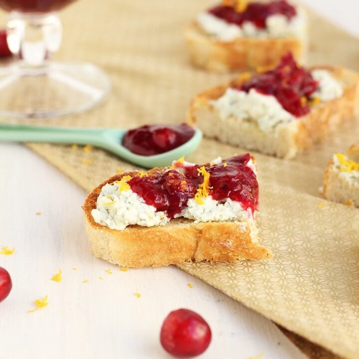 Blue cheese Cranberry Crostini