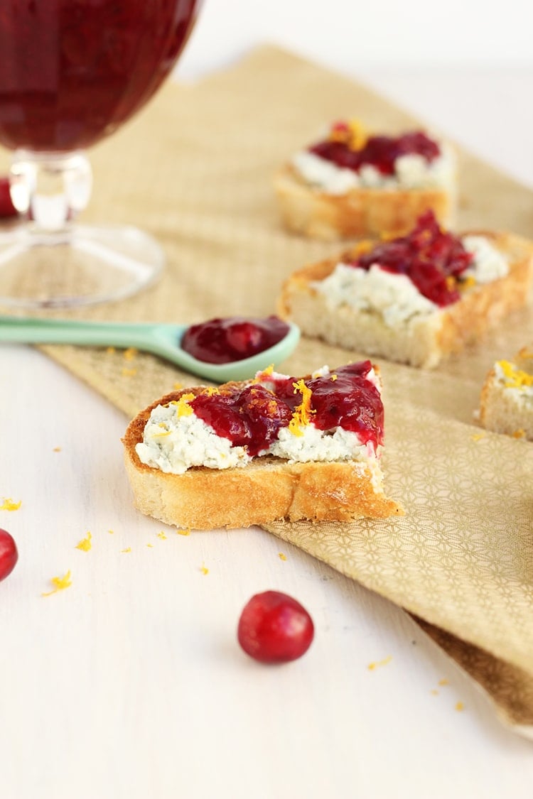 Blue cheese Cranberry Crostini