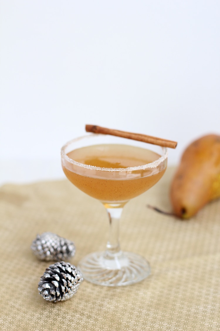 Pear Cider Bourbon Cocktail