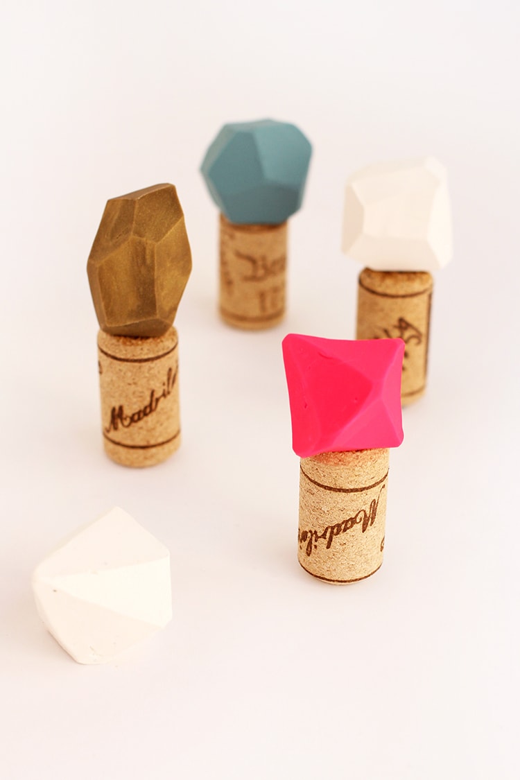 DIY Geometric Bottle Stoppers