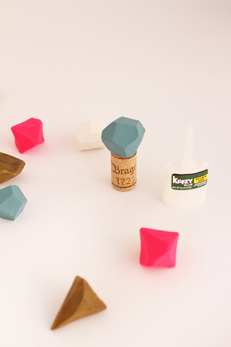 DIY Geometric Bottle Stoppers