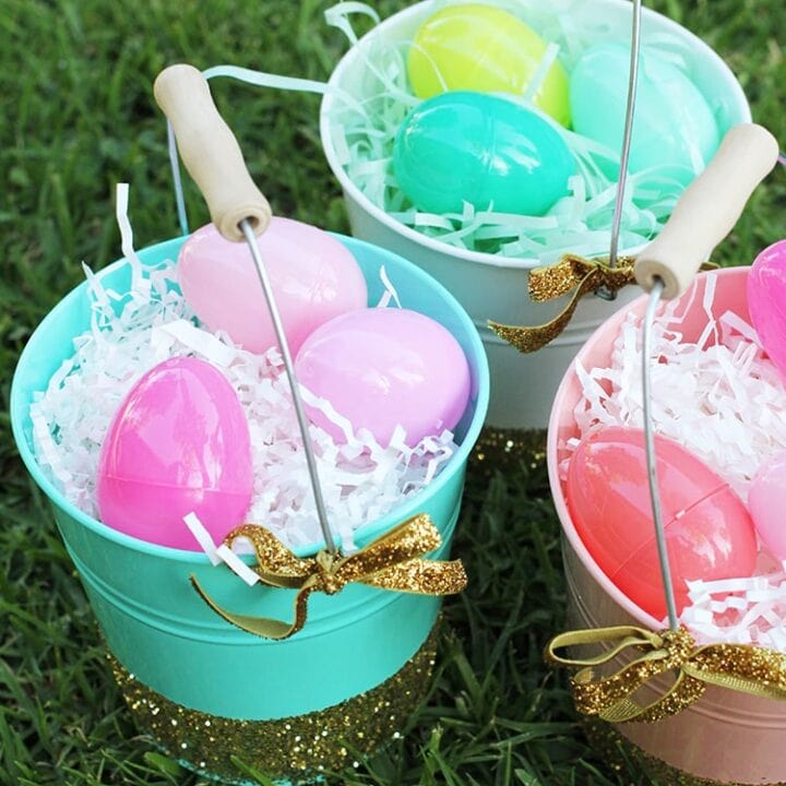 Glittered Easter Pails