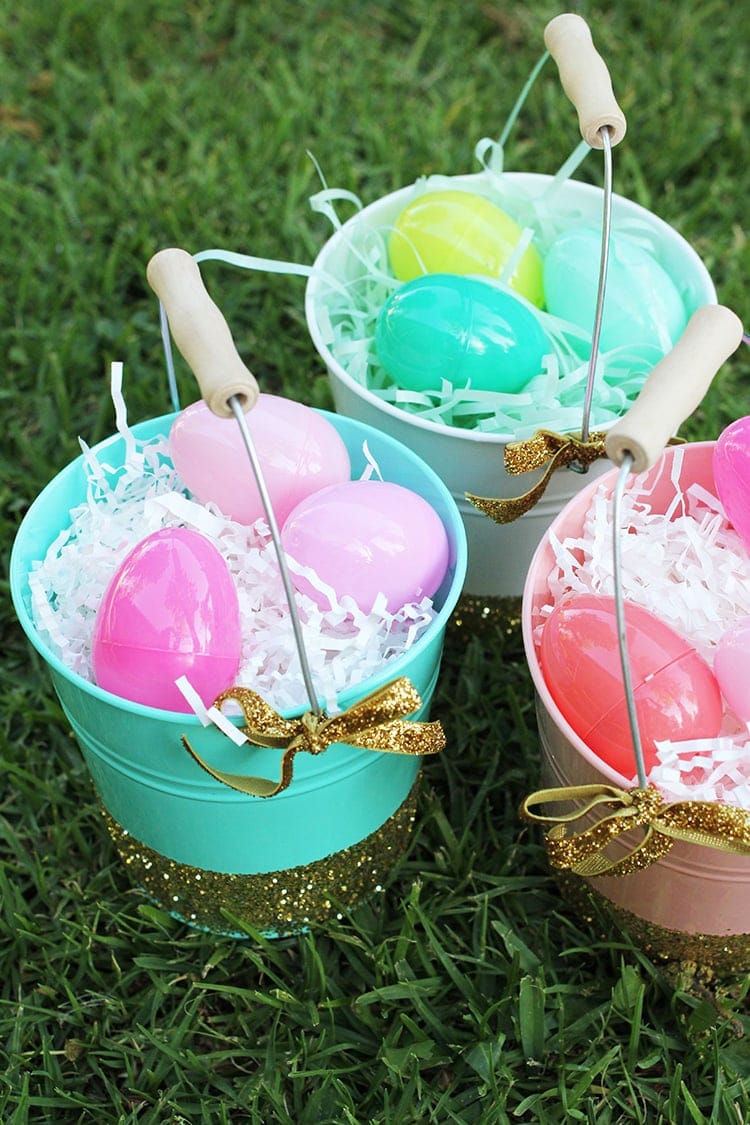 Glittered Easter Pails