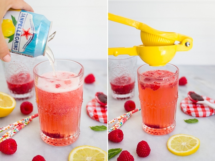 Raspberry Lemonade Spritzers