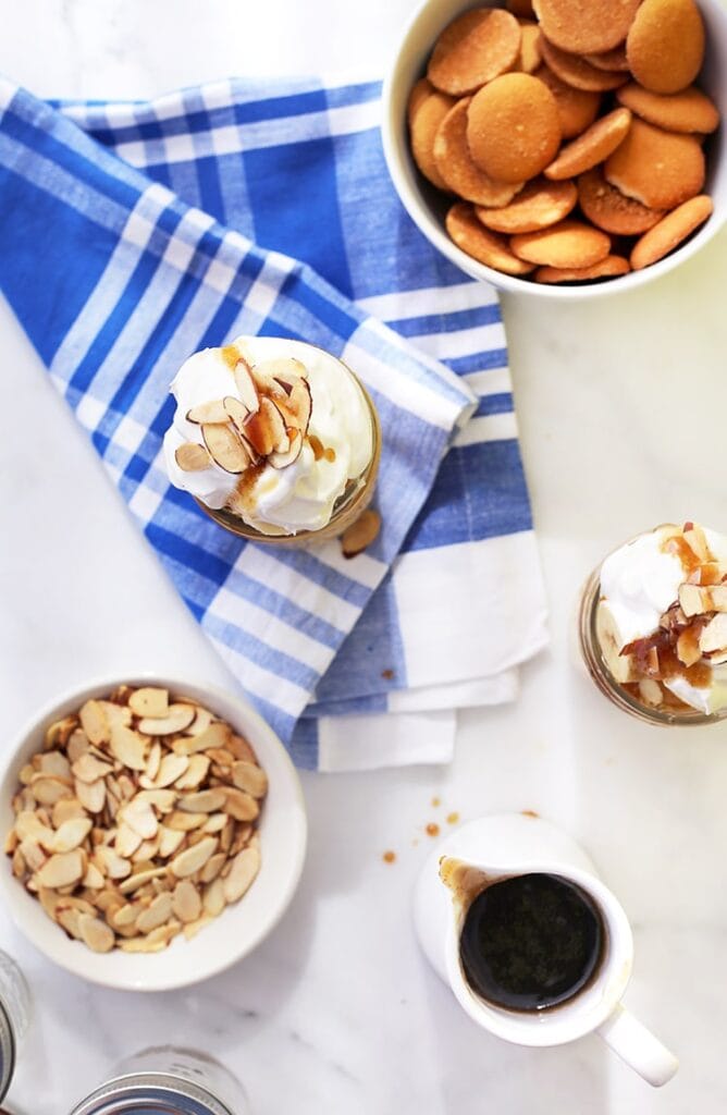 Salted-Caramel Banana Pudding with Toasted Almonds