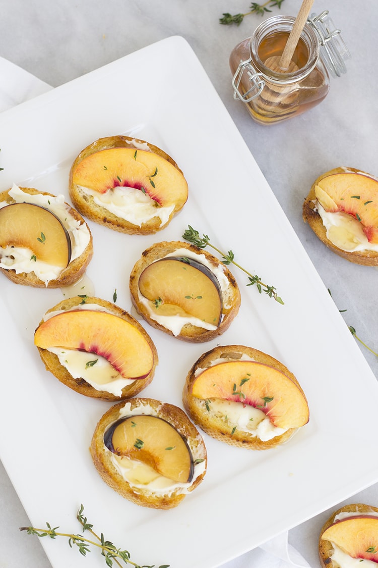 Summer Stone Fruit Crostini