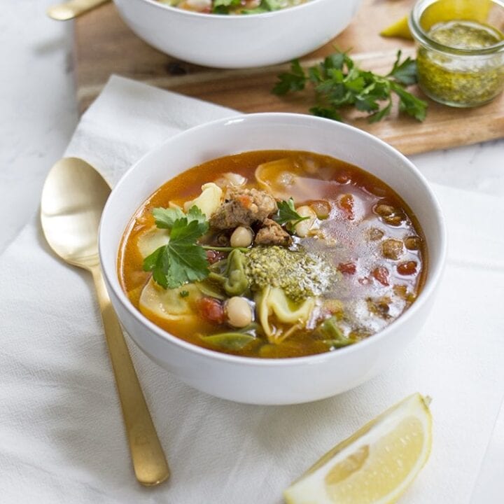 Sausage, White Bean and Tortellini Soup