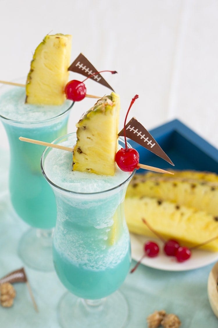 Blue Hawaiian Super Bowl Cocktail 