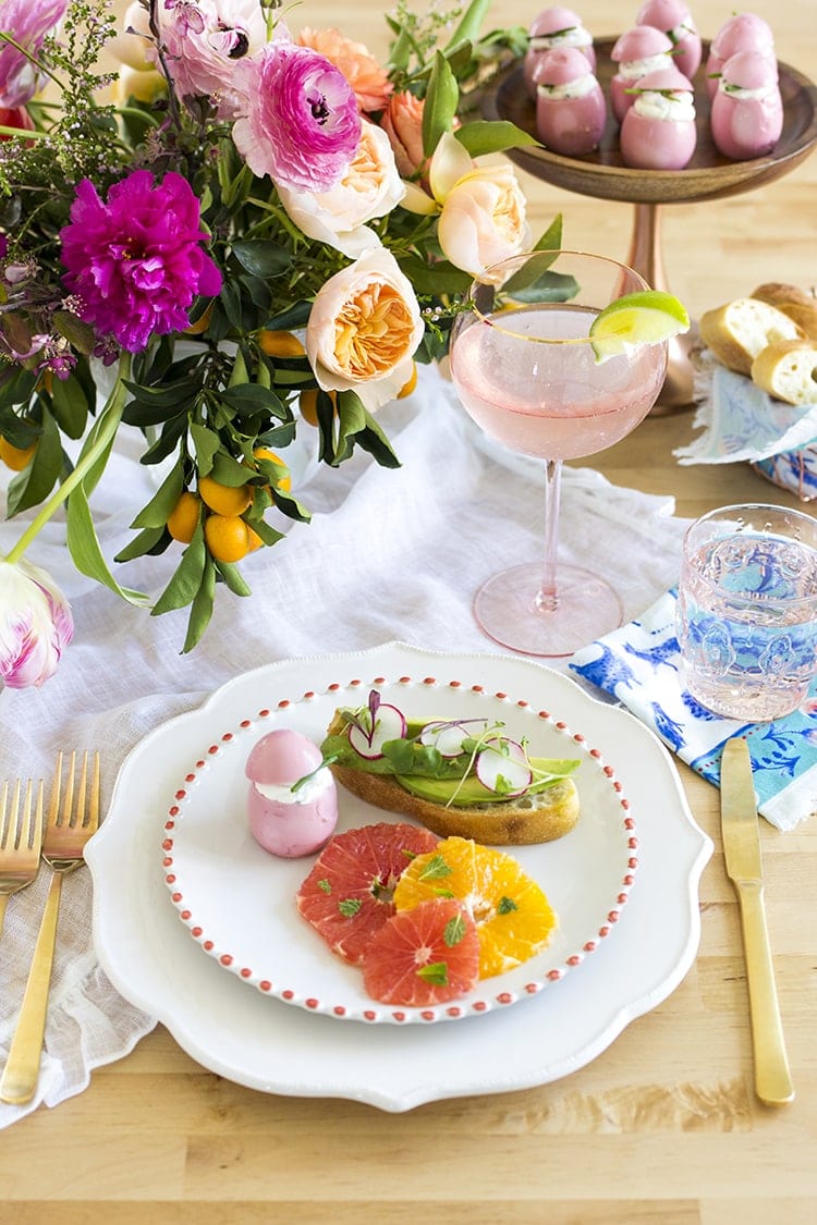 Setting a Spring Table with Anthropologie White Plates