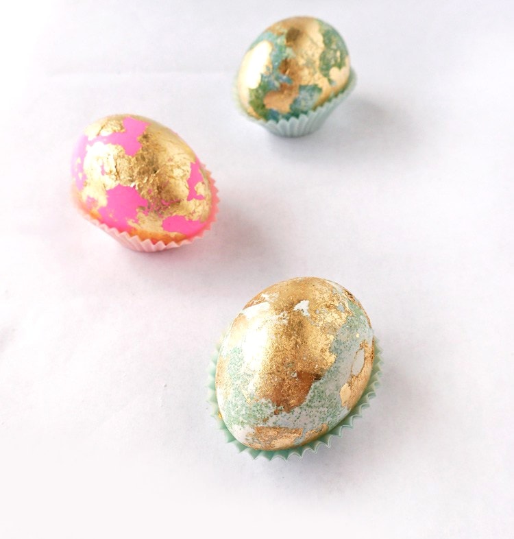 gold leafed Easter eggs