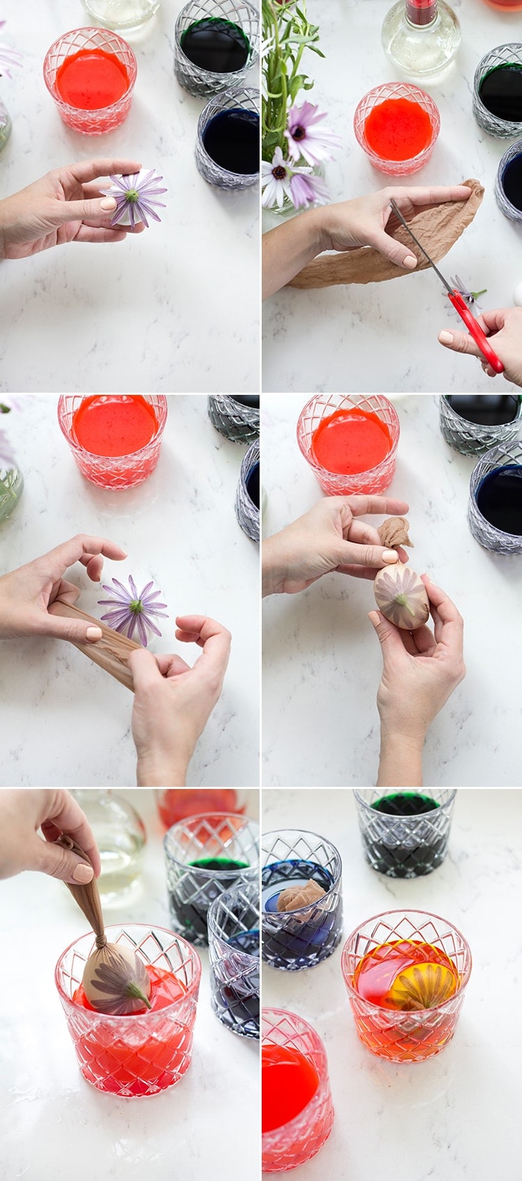 How to dye flower Easter Eggs 