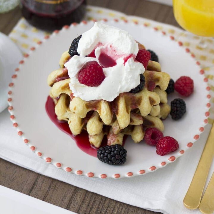 Buttermilk Waffles with Berry Syrup