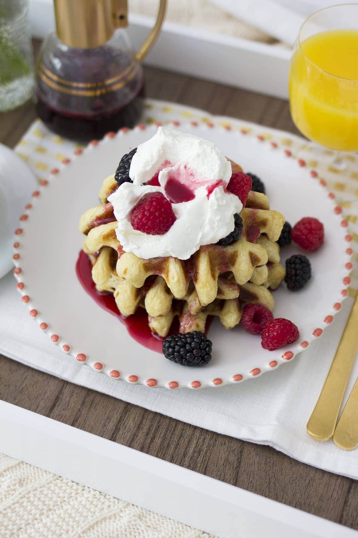 Buttermilk Waffles with Berry Syrup