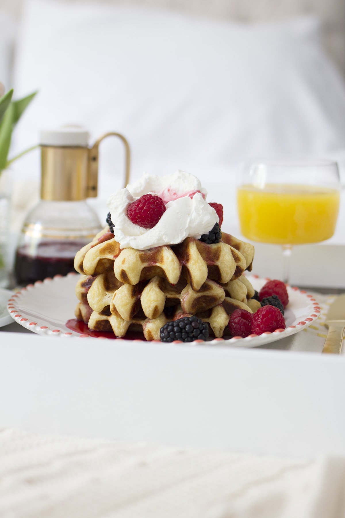 Buttermilk Waffles with Berry Syrup