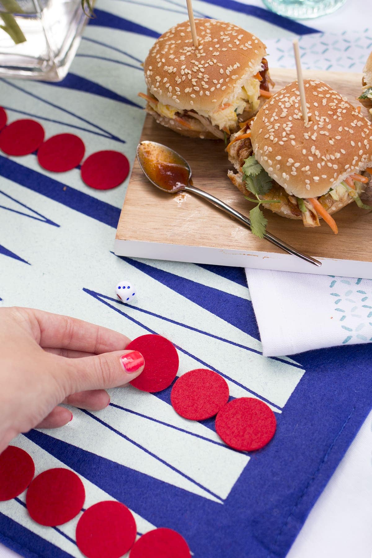 Barbecue Chicken Sliders with Mango Slaw