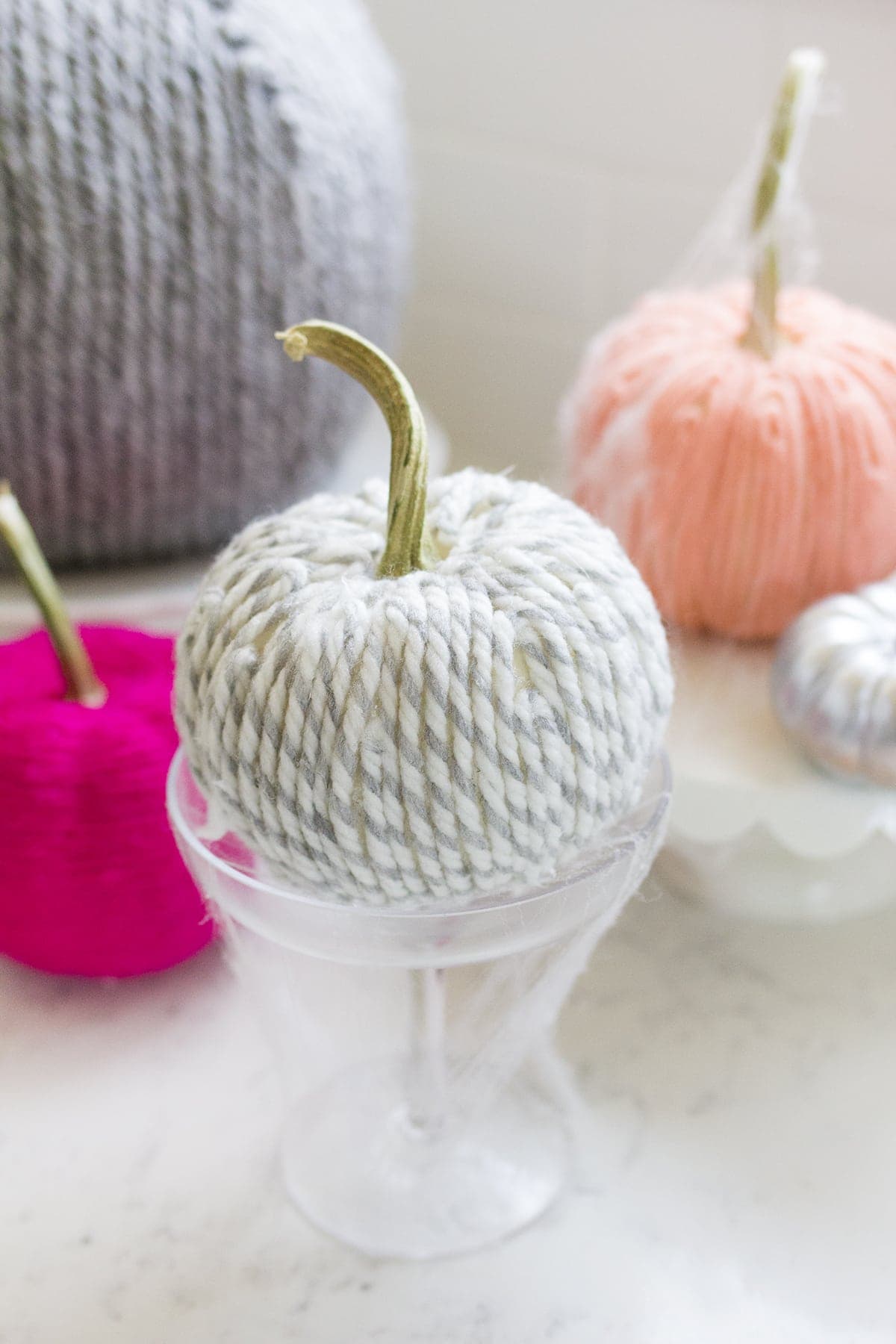 Yarn Covered Pumpkins