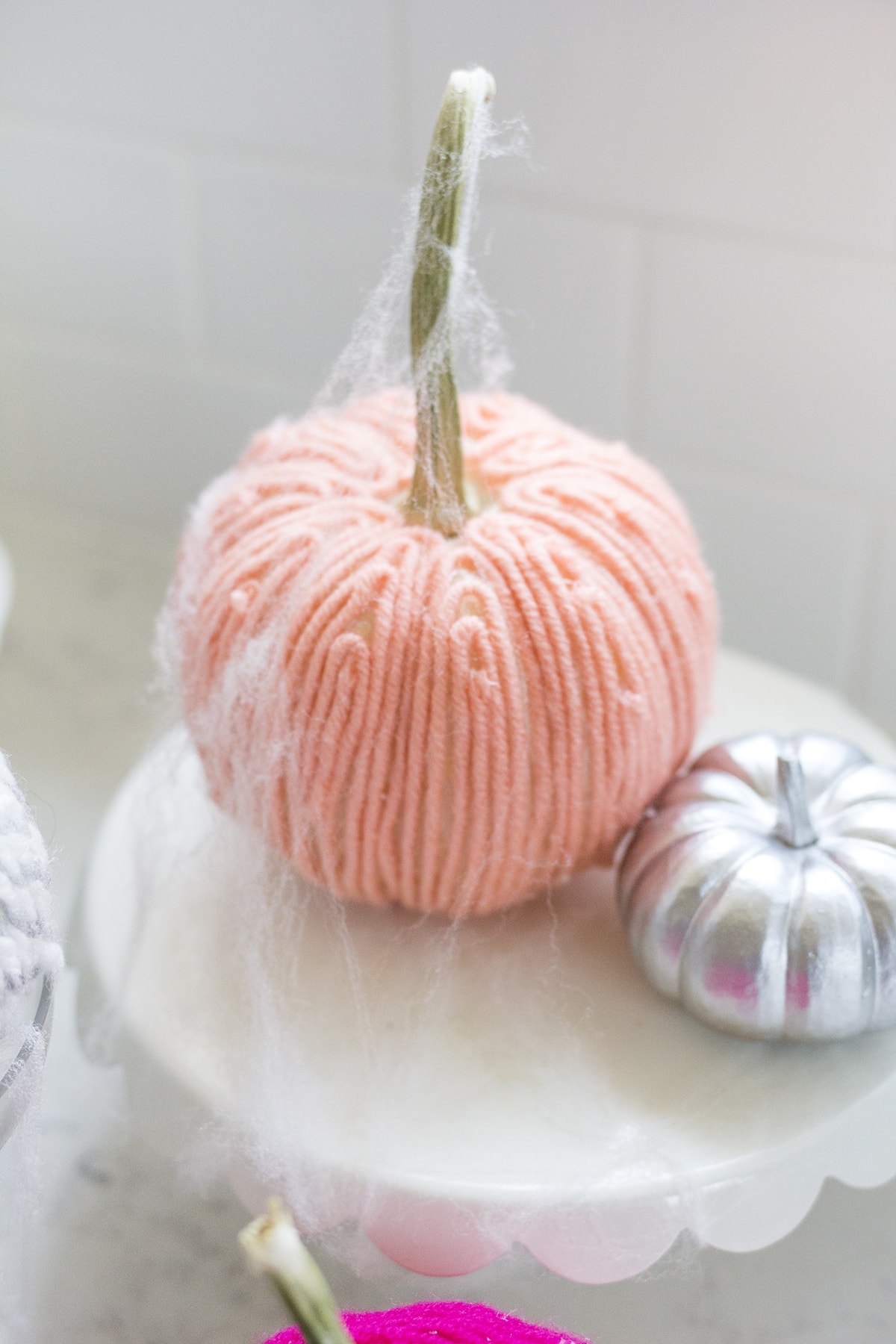 Yarn Covered Pumpkins How-to for Halloween