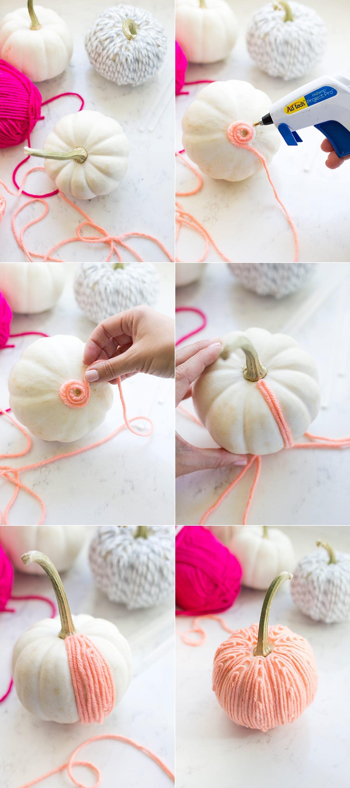 Yarn Covered Pumpkins How-to