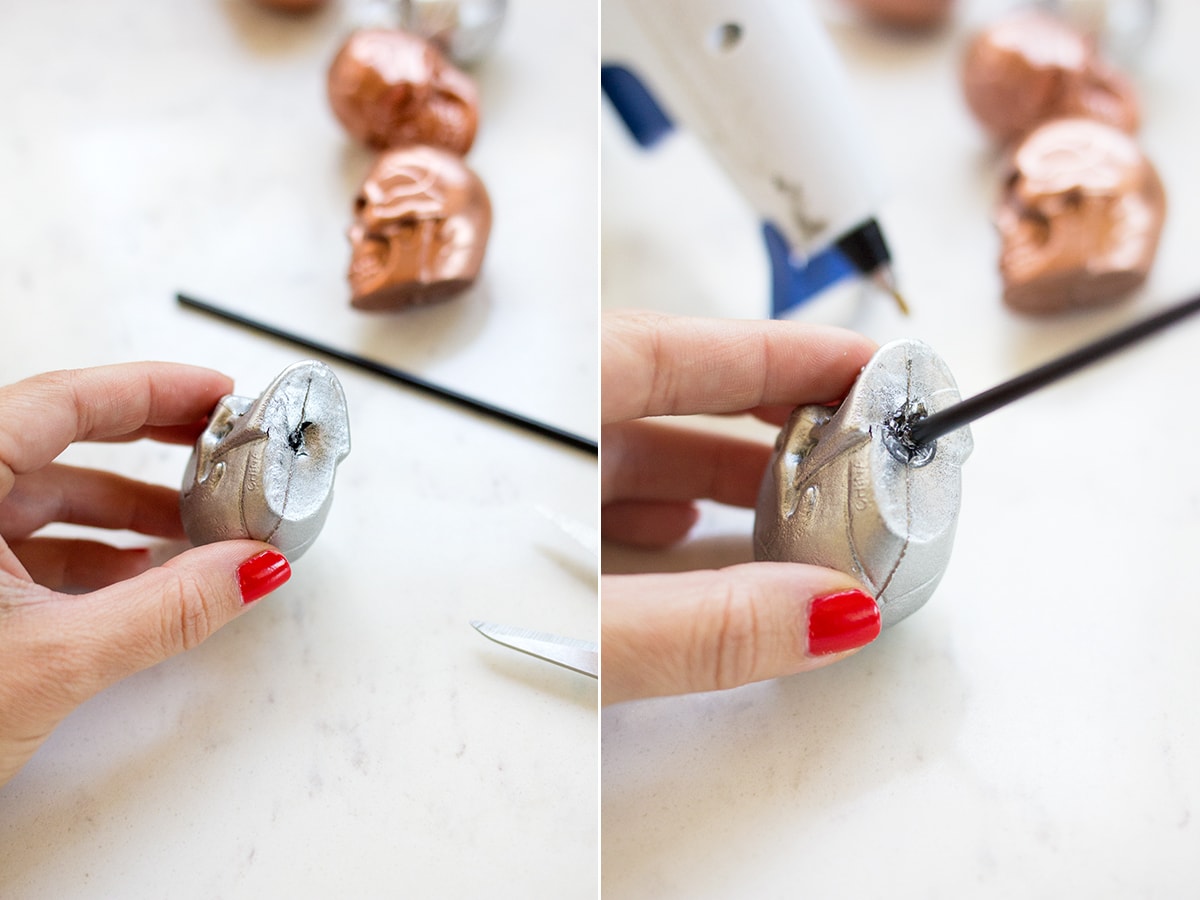 DIY Skull Stir Sticks for Halloween Cocktails