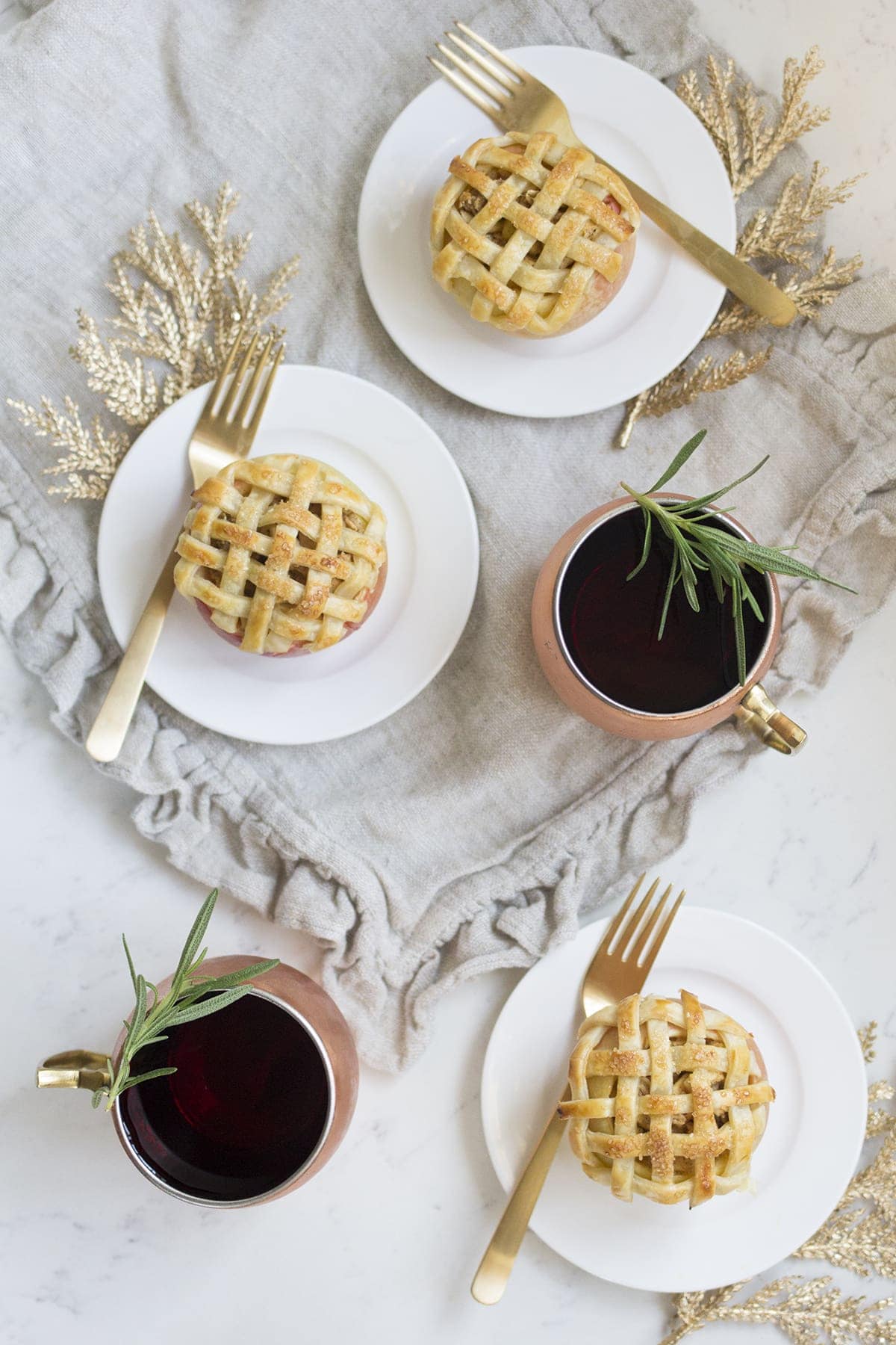 Apple Pie Baked in an Apple