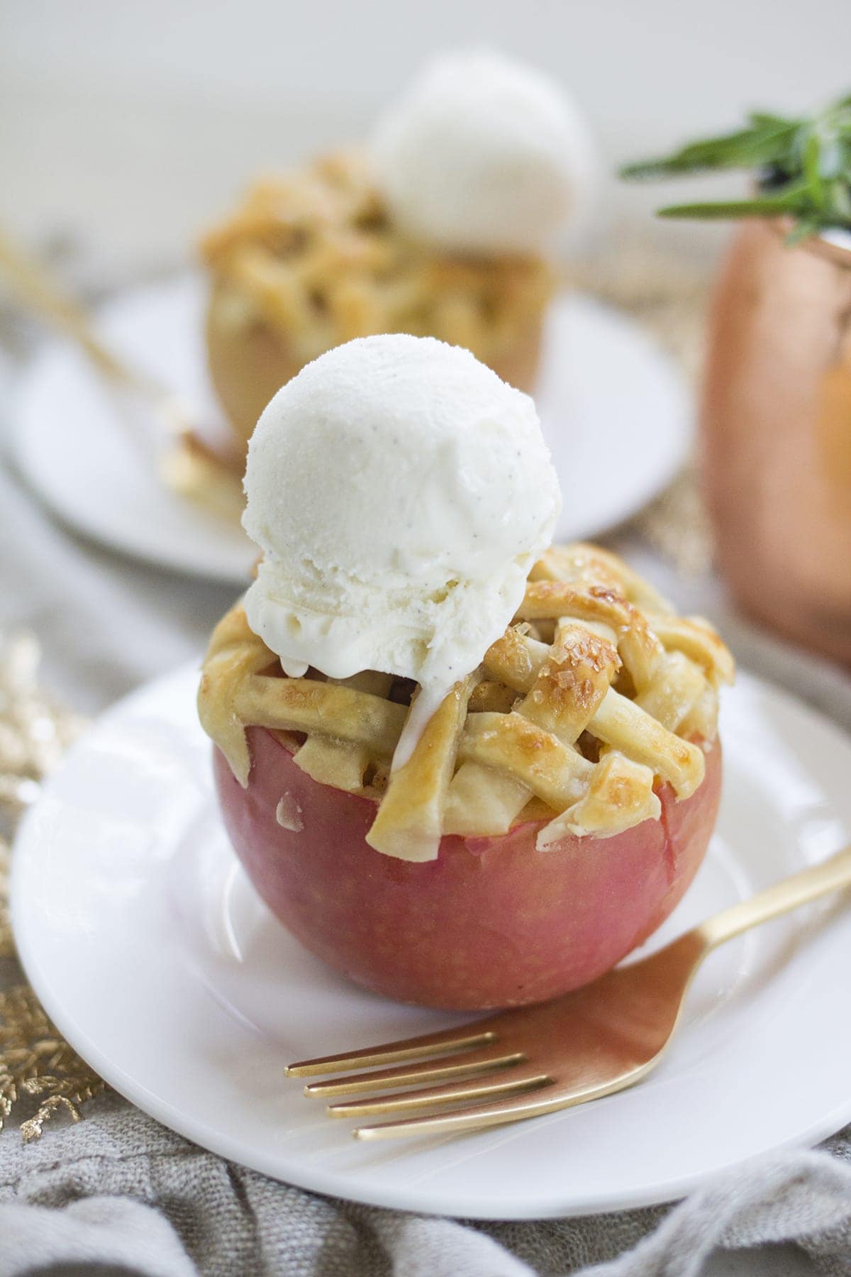 Apple Pie Baked in an Apple