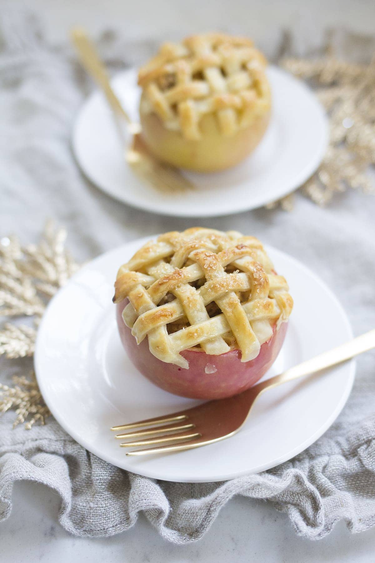 Apple Pie Baked in an Apple