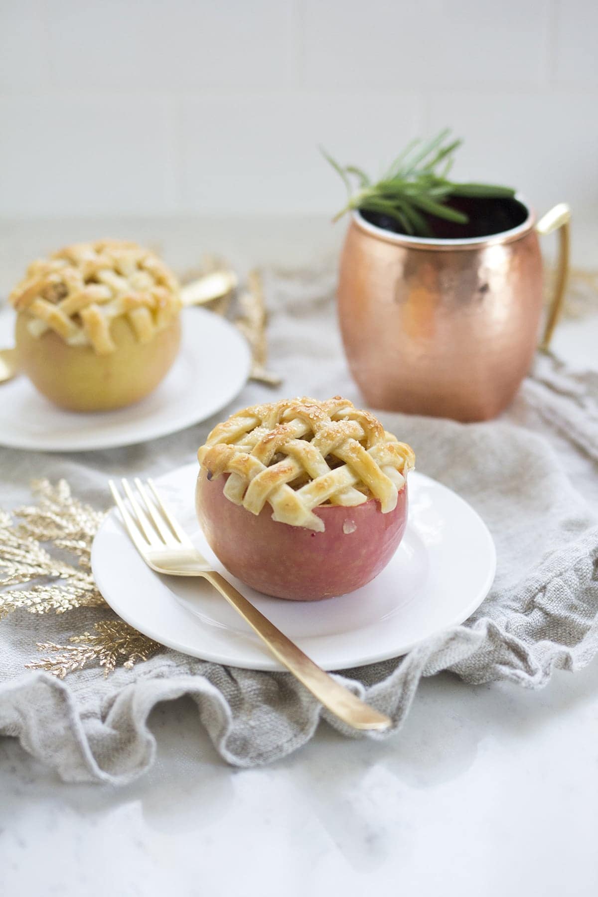 Apple Pie Baked in an Apple