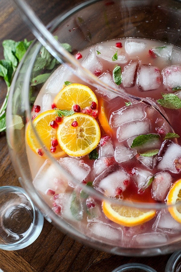 Pomegranate and Orange Champagne Punch