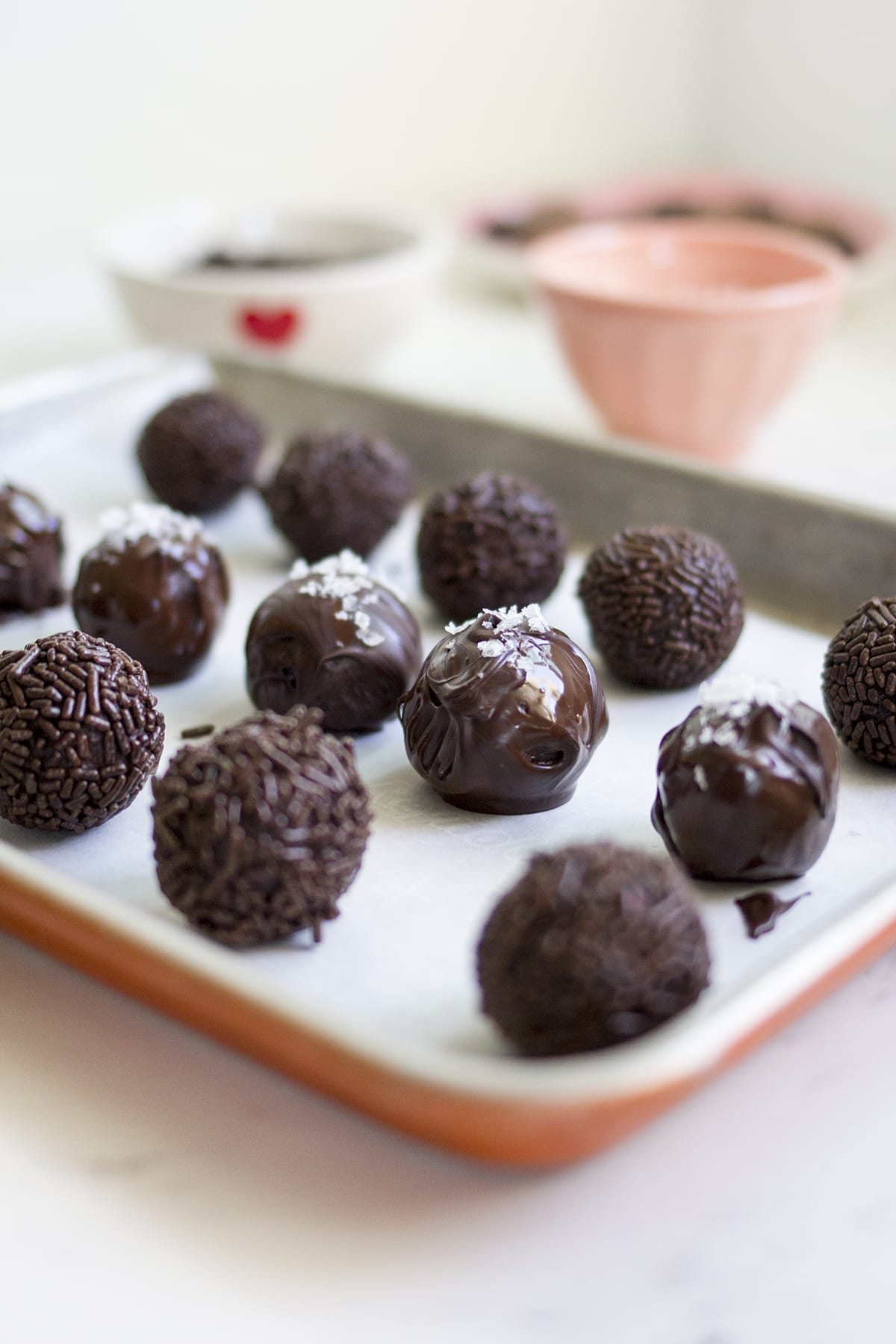 Salted Dark Chocolate Truffles