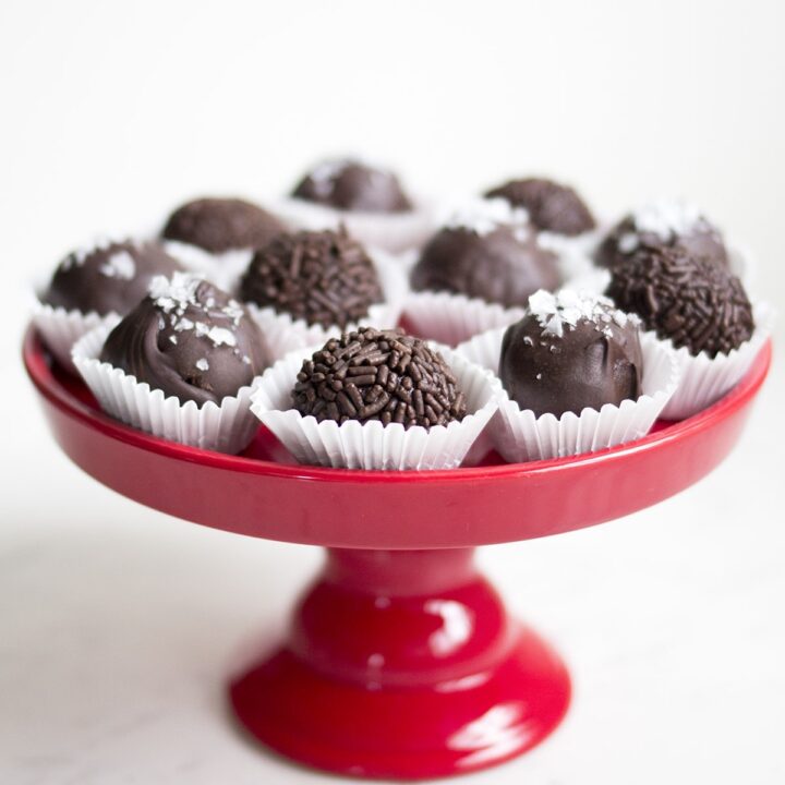 Salted Dark Chocolate Truffles