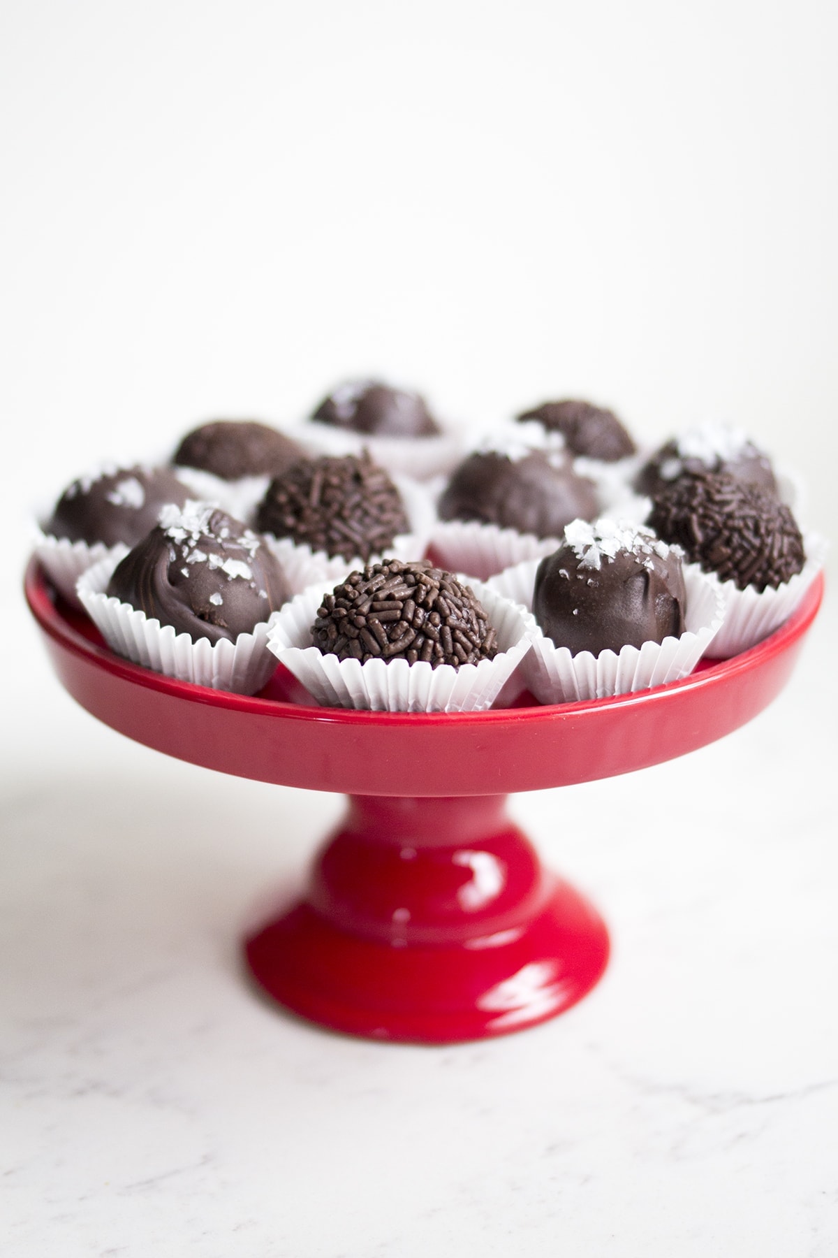 Salted Dark Chocolate Truffles