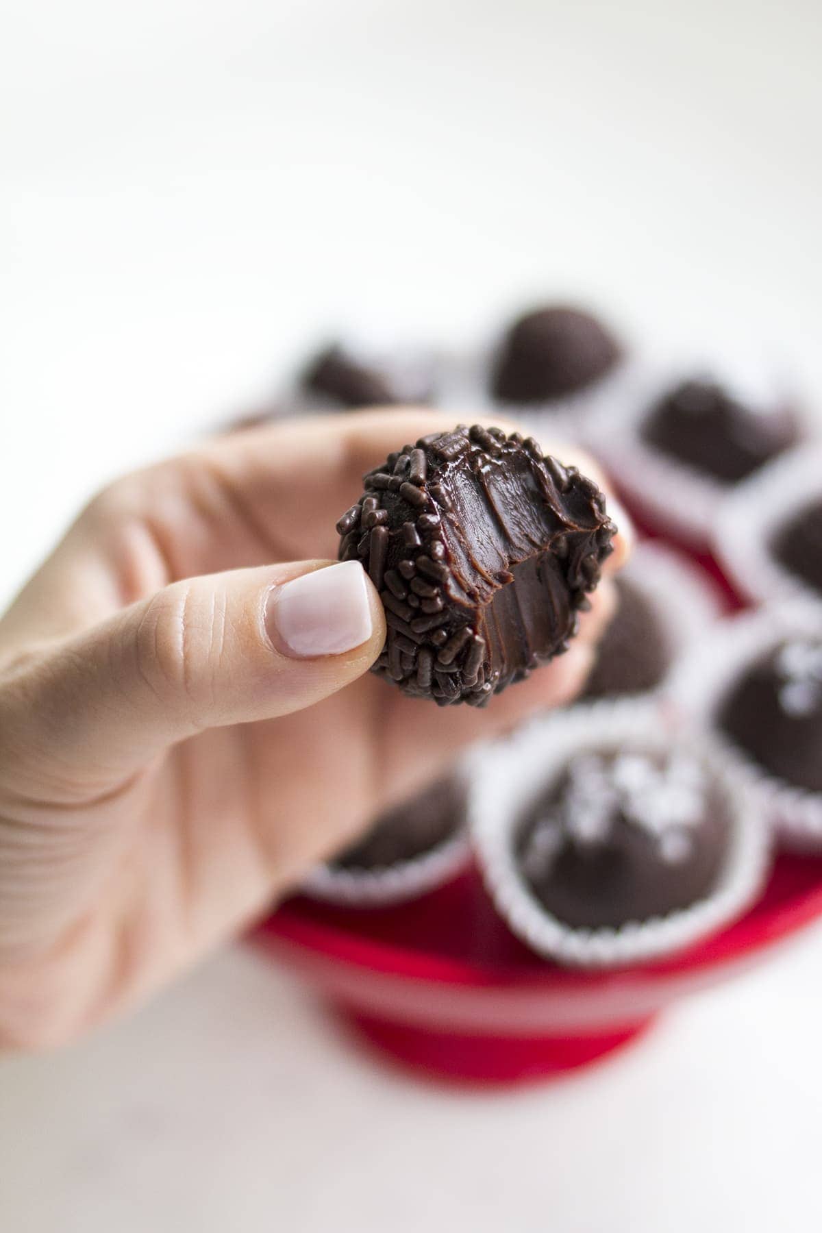 Salted Dark Chocolate Truffles