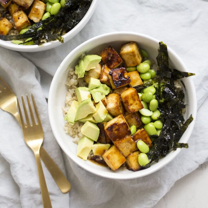 Sesame Ginger Tofu Rice Bowls