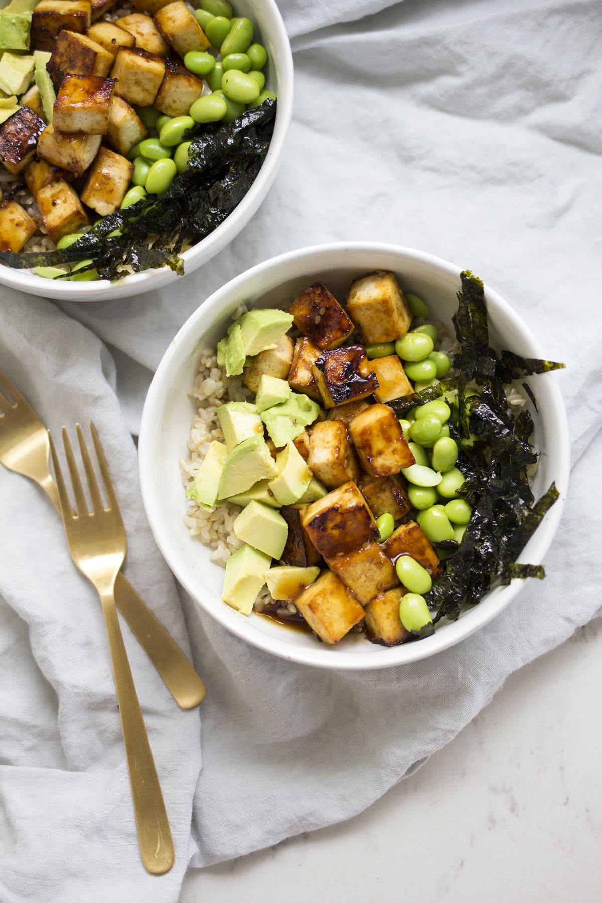 Sesame Ginger Tofu Rice Bowls