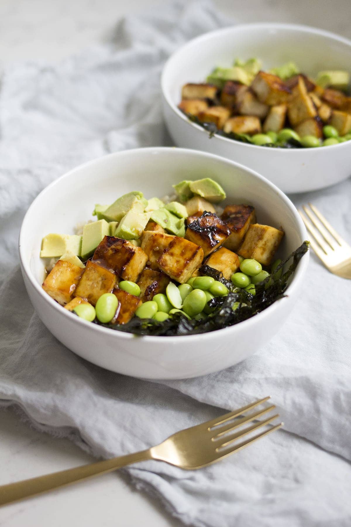 Sesame Ginger Tofu Rice Bowls