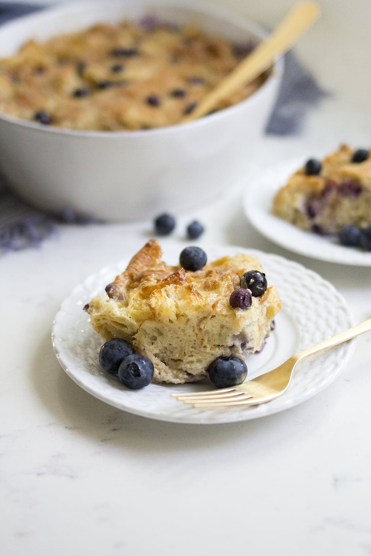 Blueberry Croissant Bread Pudding