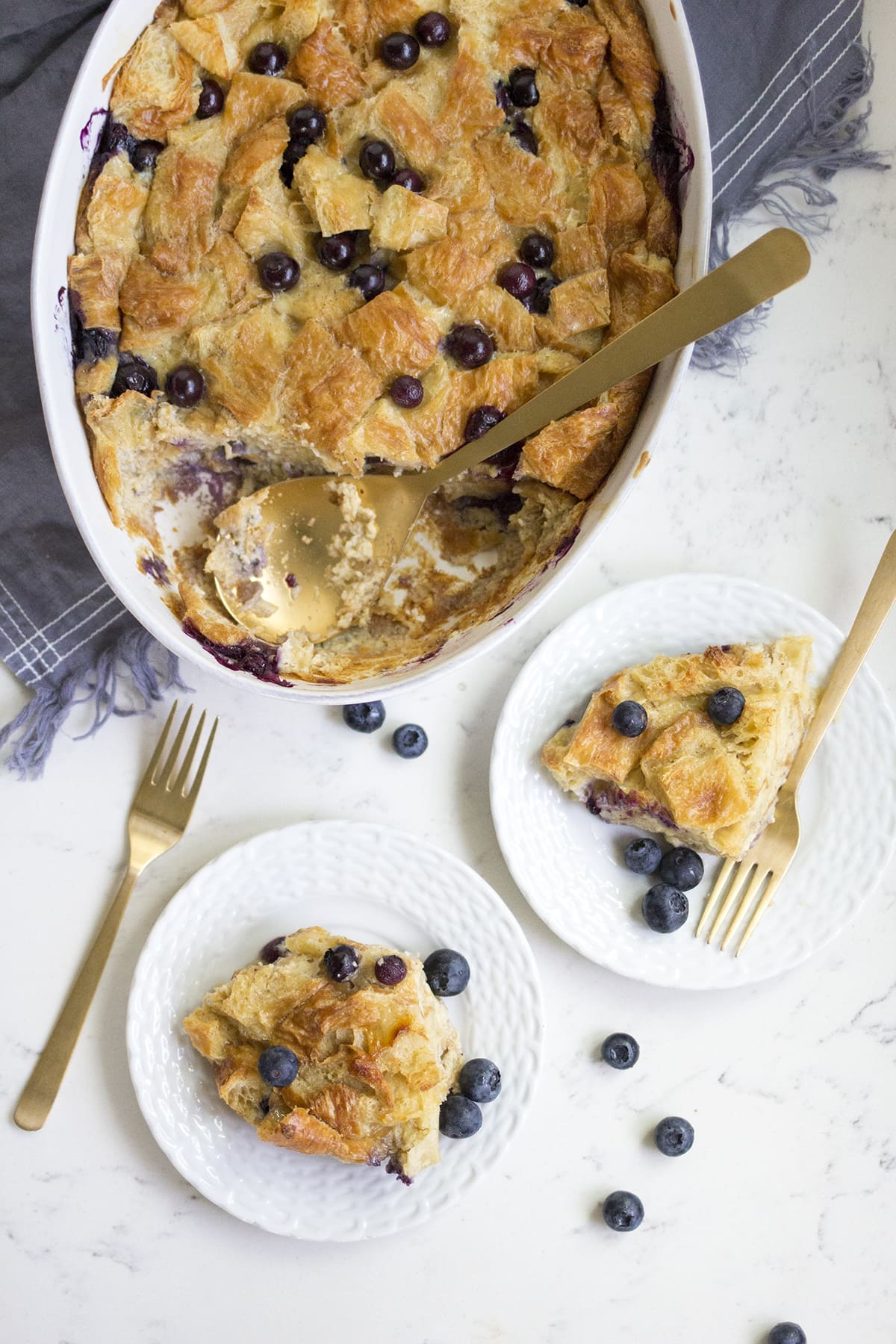 Blueberry Croissant Bread Pudding
